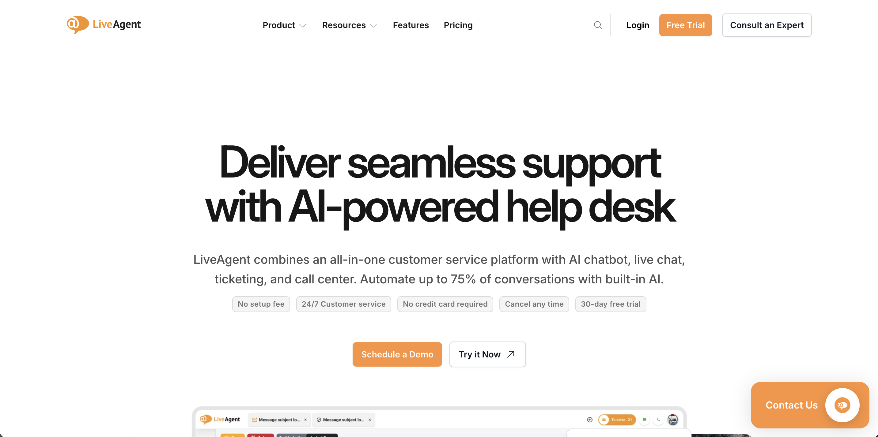 LivAgent dashboard or interface