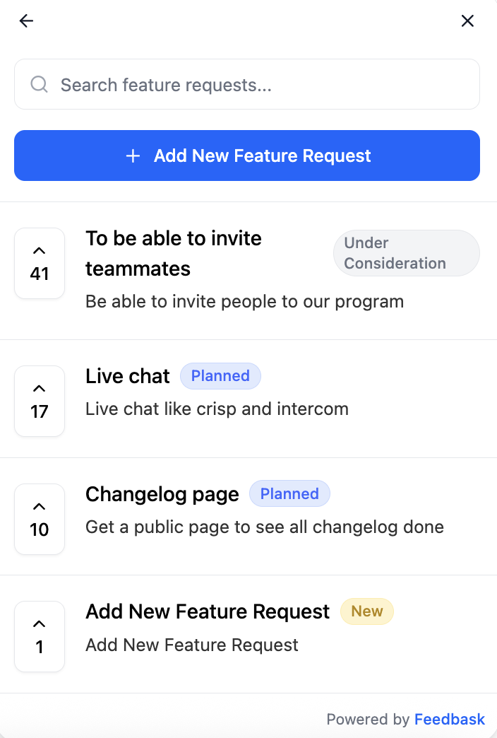 Feature voting board