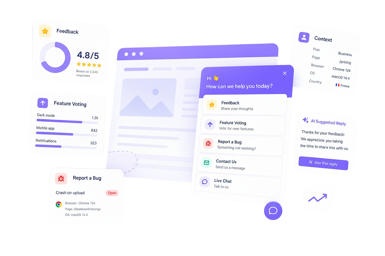 Feedbask customer success widget preview